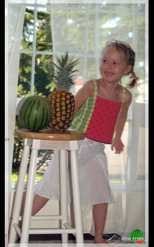 Fruity Fun. Watermelon Top Sizes 2-12 Crochet Pattern in PDF format ONLY!