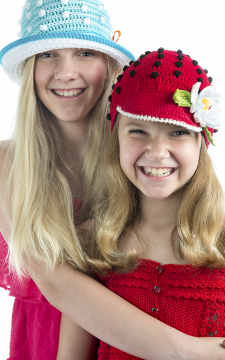 EAP Ladybug Crochet Pattern  Cap, Hat & Flower Pin Sizes Child (Youth, Adult) PDF ONLY