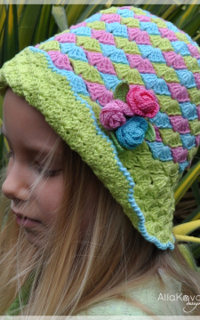 Rose Buds Crocheted Hat Pattern Sizes 12M-Adult PDF eBook
