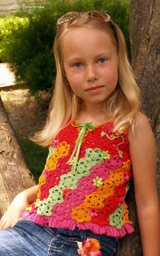 Floral Fiesta Tank Top Sizes 2-12 Crochet Pattern eBook PDF