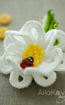  Garden Party. DAISY Pin/Headband Crochet Pattern/eBook