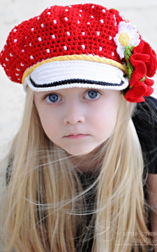 Polka Dots Reversible Cap & Poppy Pin Set Pattern Sizes Baby to Adult Crochet