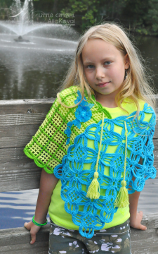 Jardin Hip Shawl Crochet Pattern/Ebook PDF Sizes Kids to Adult