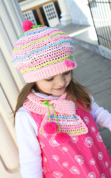 Parfait. Crocheted Hat & Scarf Baby to Adult Pattern in PDF format ONLY!