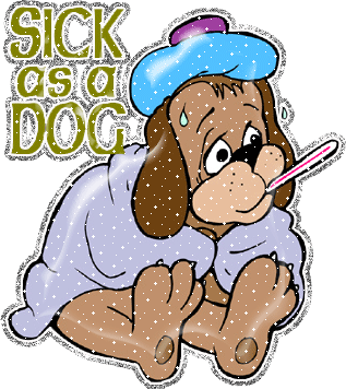 sick dog clipart