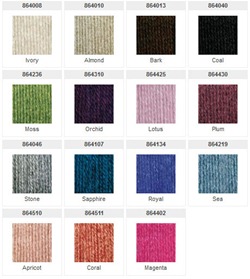 Patons Silk Bamboo Color Card